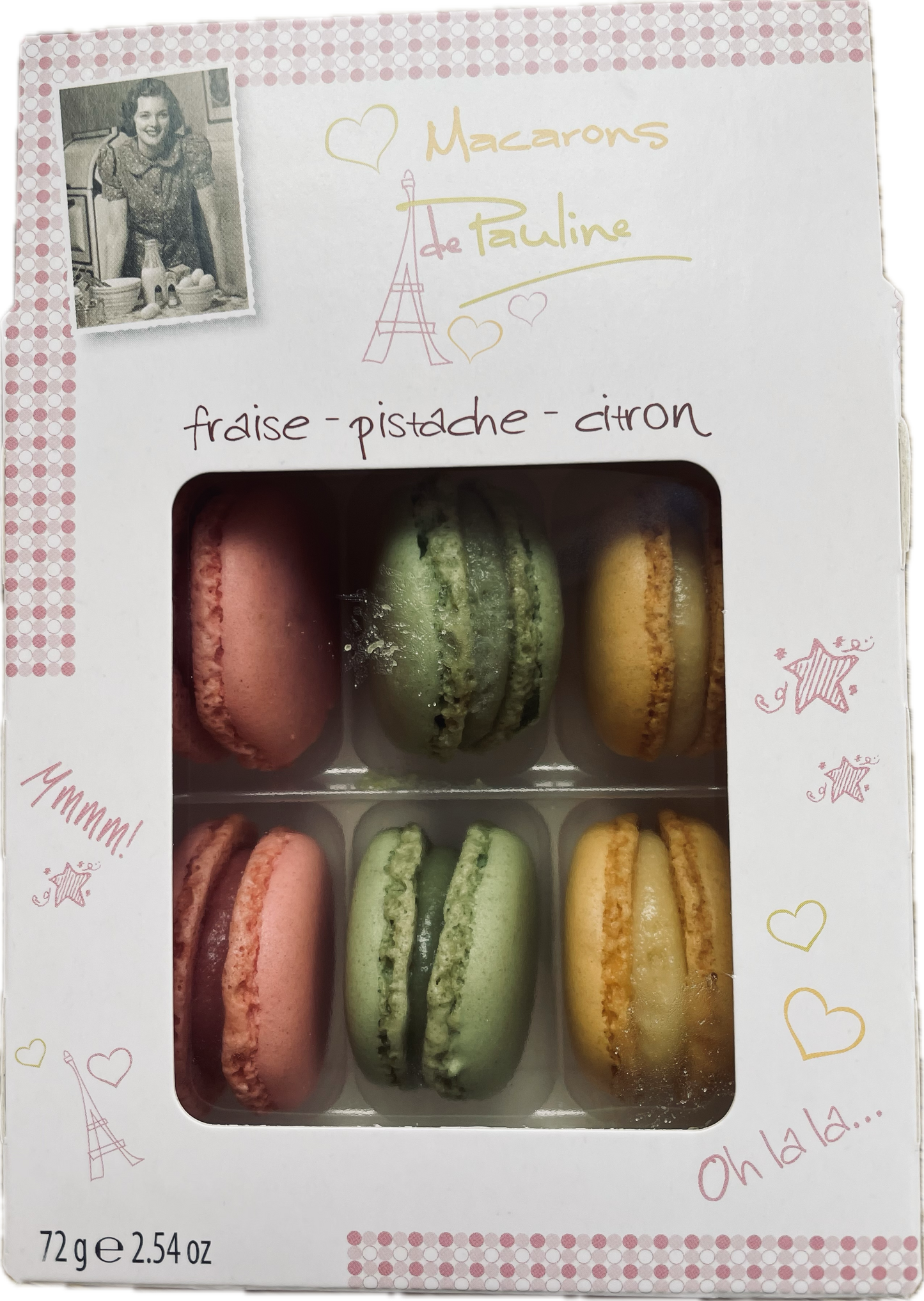 Macarons de Pauline - fraise - pistache- citron