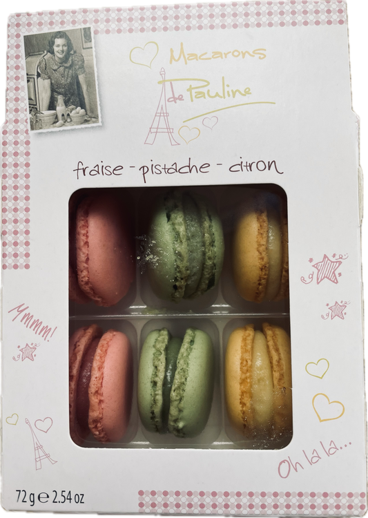 Macarons de Pauline - fraise - pistache- citron